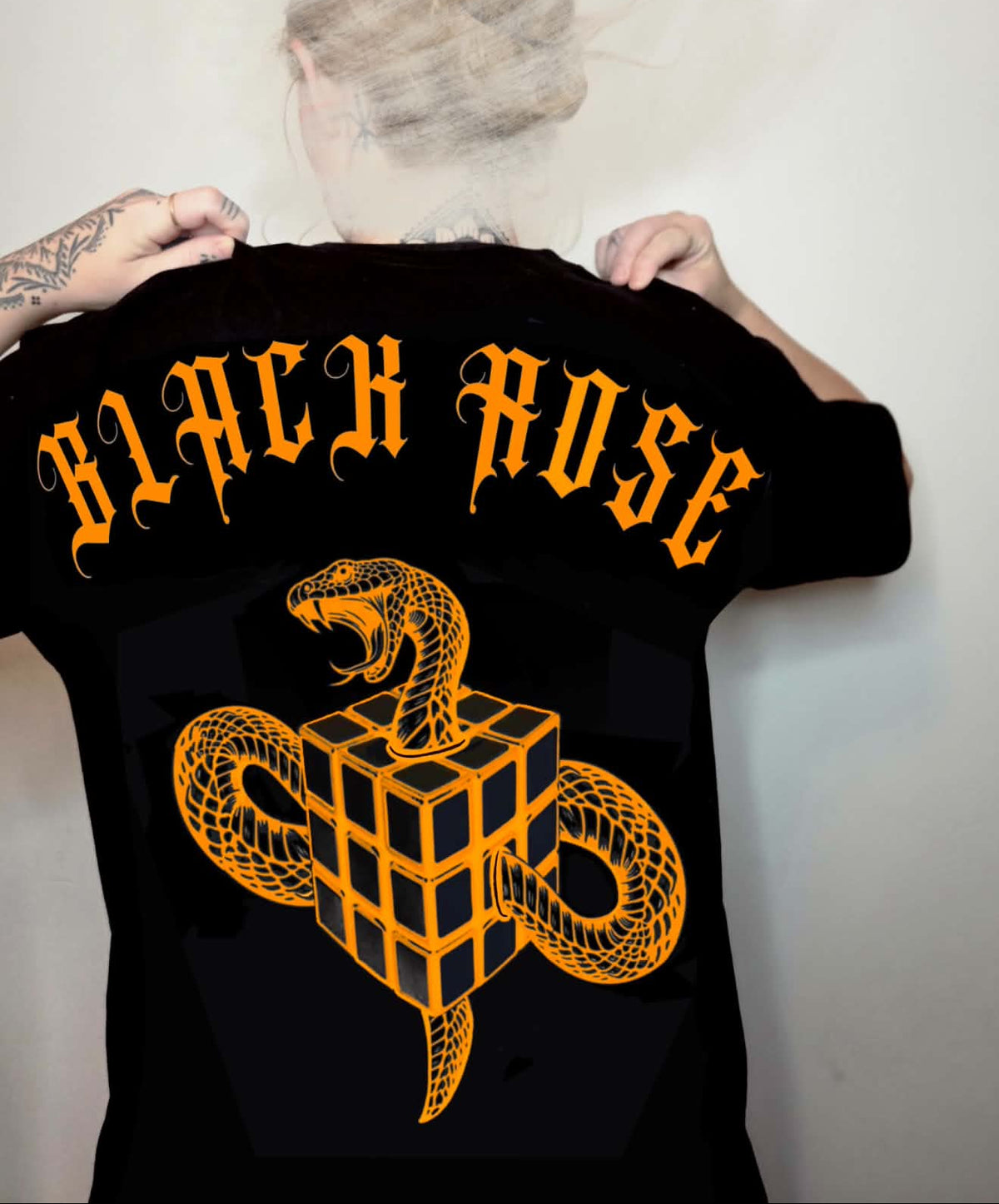 Snake Cubix Tshirt Orange Golden