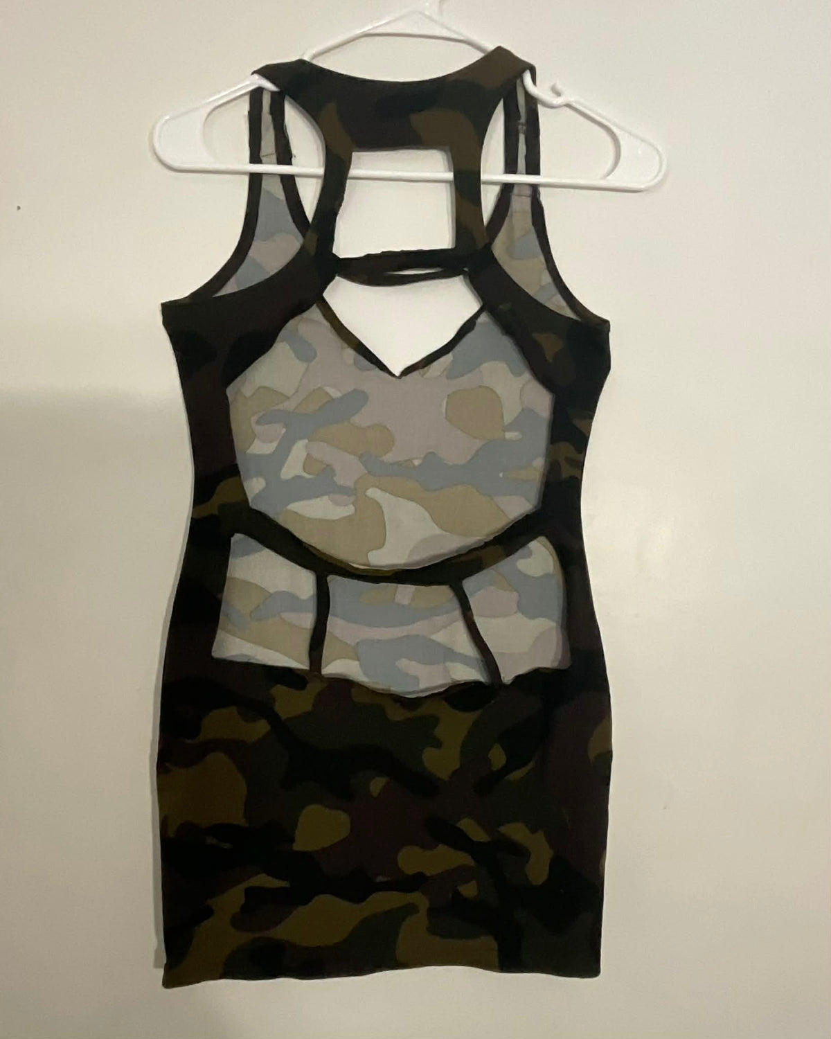Army BackCutOut Mini-Dress